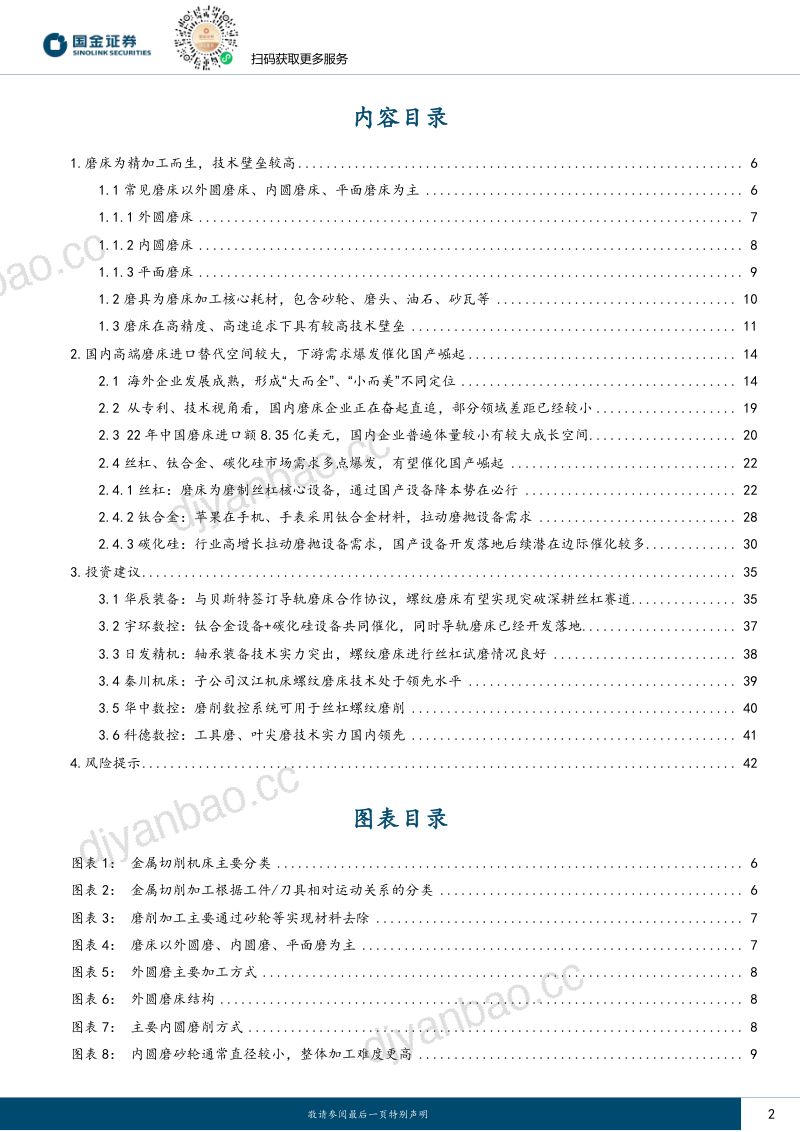 磨床行业研究：为精加工而生丝杠、钛合金、碳化硅催化国产成长-240102（44页） 第2页