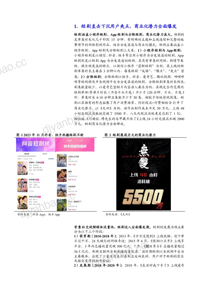 2024短剧行业市场空间及腾讯、快手、哔哩哔哩、爱奇艺布局情况分析报告（33页） 第3页