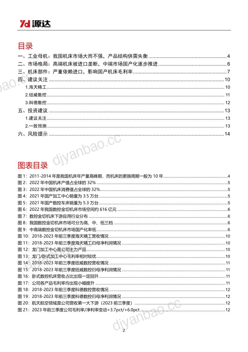 机床行业研究系列一：工业母机市场远大国产化和周期复苏共振-240112（15页） 第2页