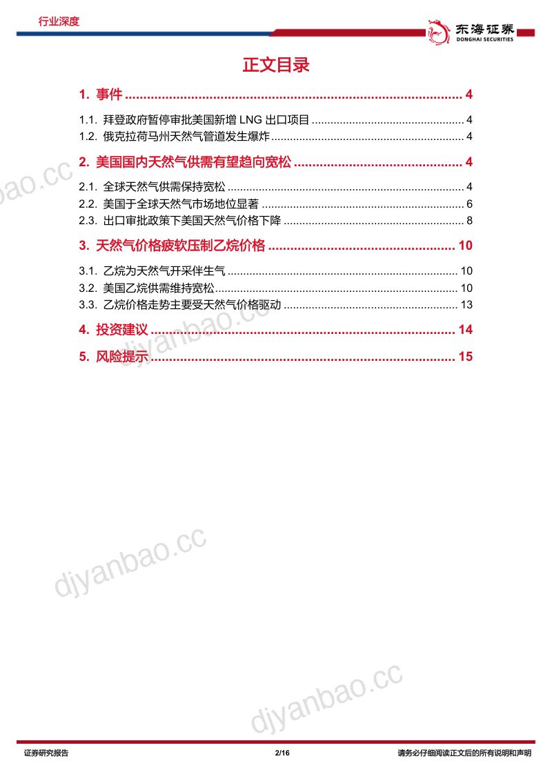 石油石化行业原油研究系列(十七):美国暂停新增LNG出口许可看好轻烃产业链企业盈利回升-240206(16页) 第2页