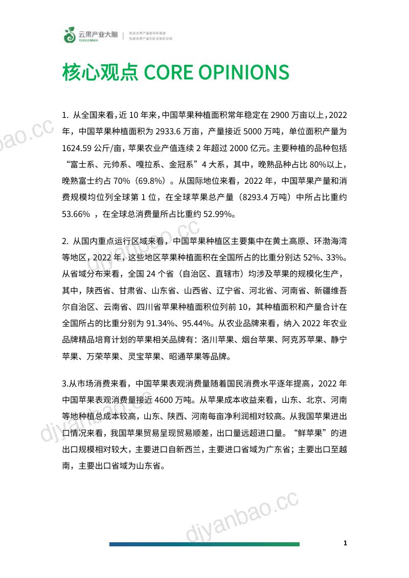 云果:2024年中国苹果产业数据分析简报(21页) 第3页