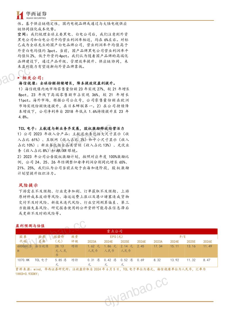 家电行业黑电系列深度二：国产品牌出海加速-240606（26页） 第2页