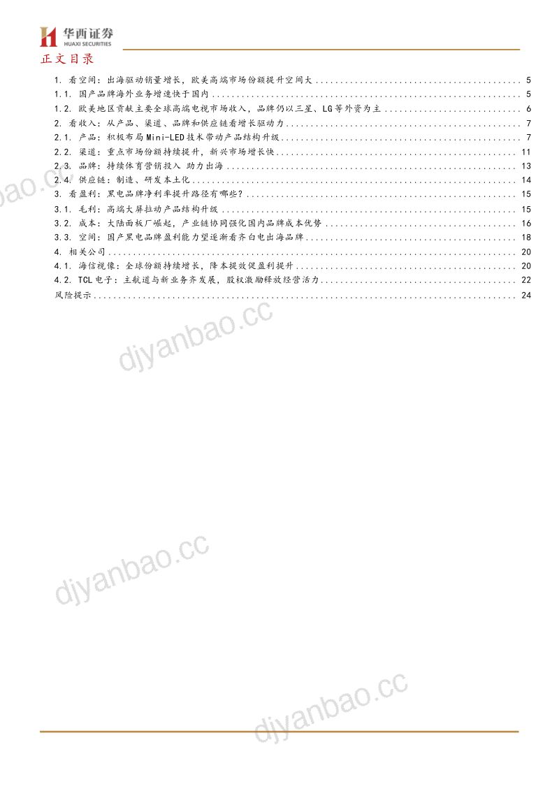 家电行业黑电系列深度二：国产品牌出海加速-240606（26页） 第3页