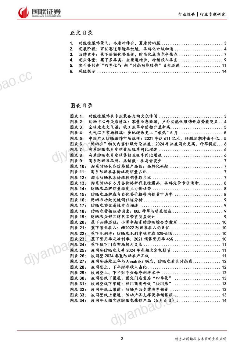 纺织服饰行业防晒服饰专题报告:酷暑下的品牌化竞争-240624(15页) 第2页