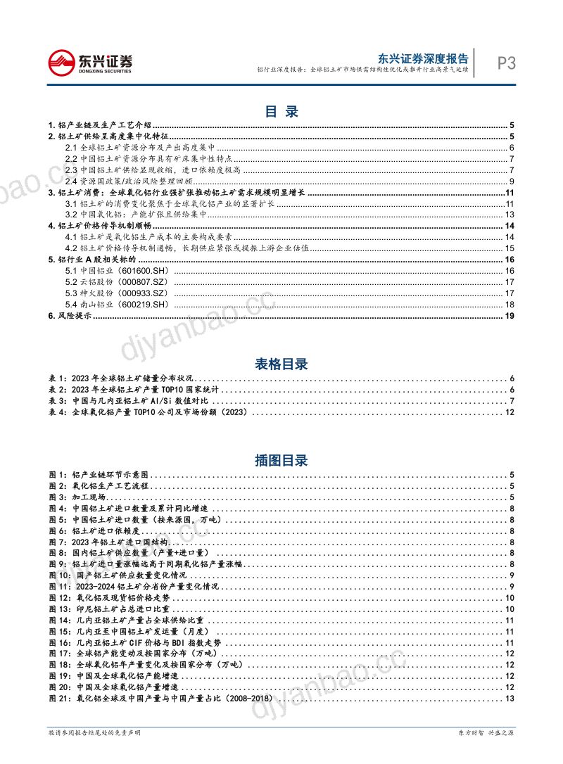 铝行业深度报告：全球铝土矿市场供需结构性优化或推升行业高景气延续-240712（21页） 第3页