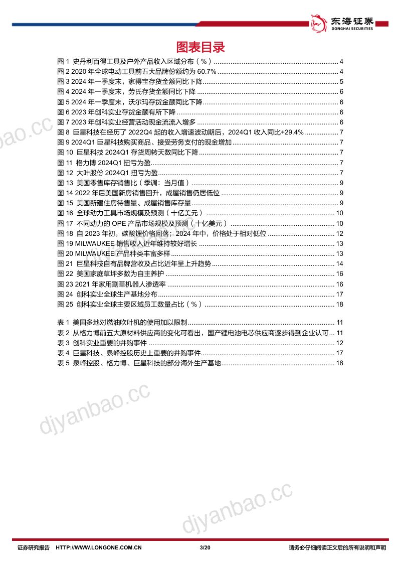 机械设备行业深度报告:工具行业跟踪下游库存改善创新+全球化运营助力成长-240724(20页) 第3页