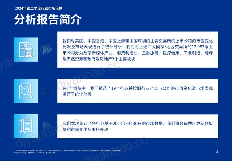 毕马威:2024第二季度行业市场倍数分析报告(30页) 第2页