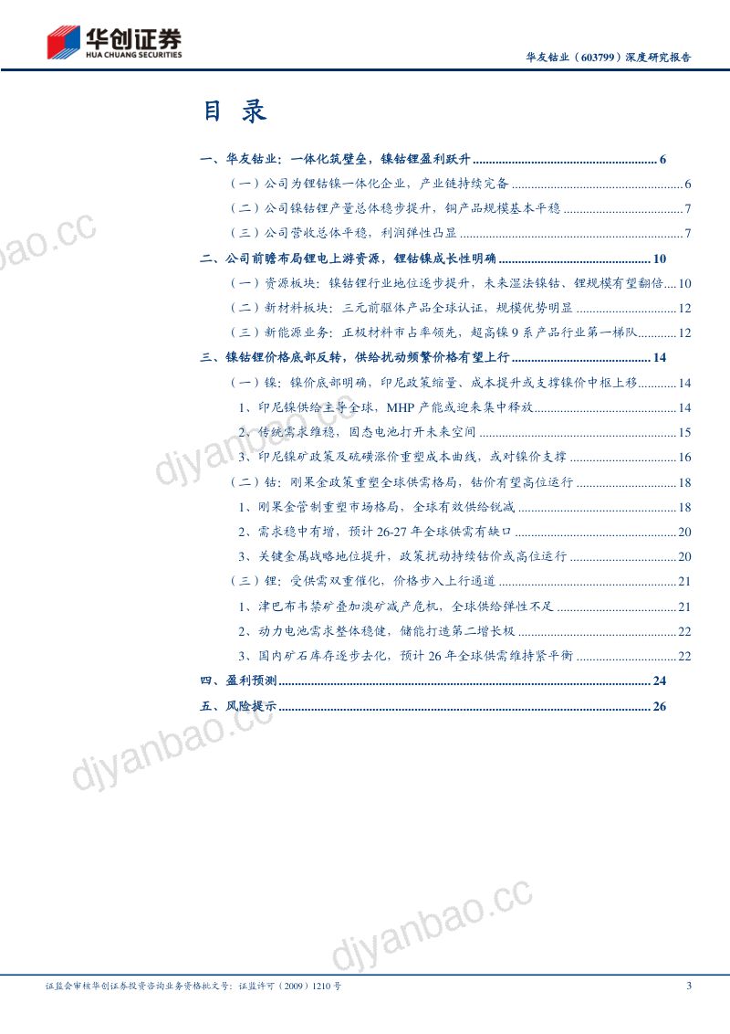 深度研究报告前瞻布局锂电上游资源,尽享锂钴镍景气周期 第3页
