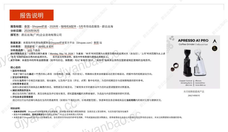 泰国Shopee虾皮2026年咖啡机&配件5月市场动态报告蔚云出海 第2页