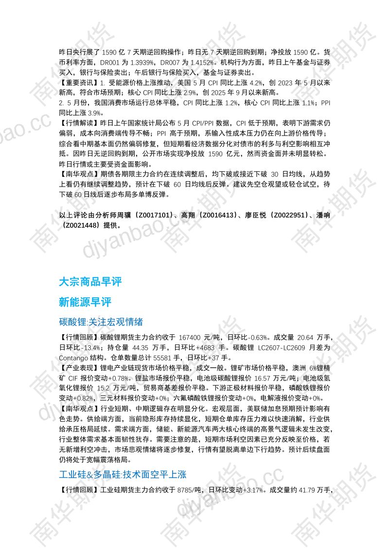 南华期货丨期市早餐2026.6.11 第3页