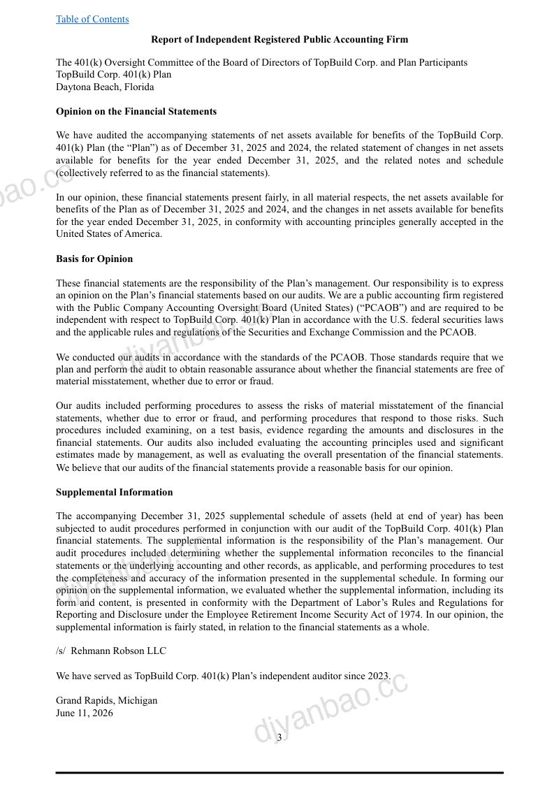 TopBuild 2025年度报告 第3页
