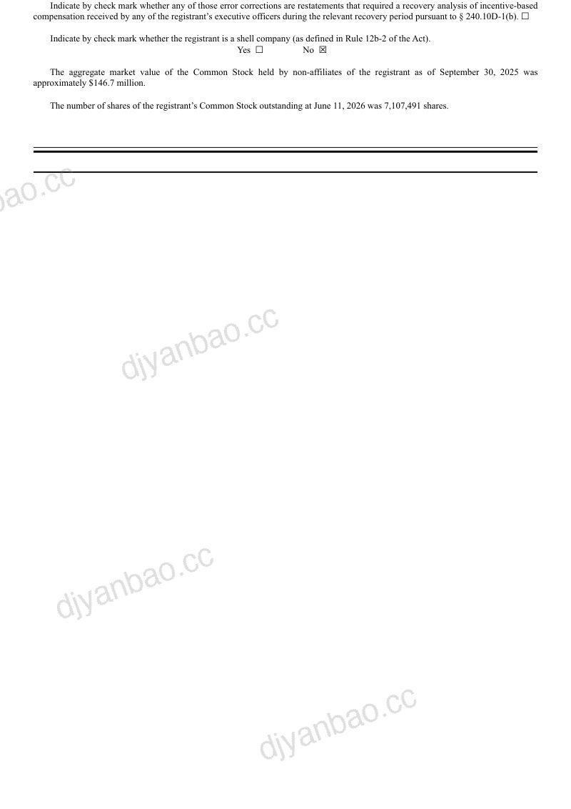 Friedman Industries Inc 2025年度报告 第2页