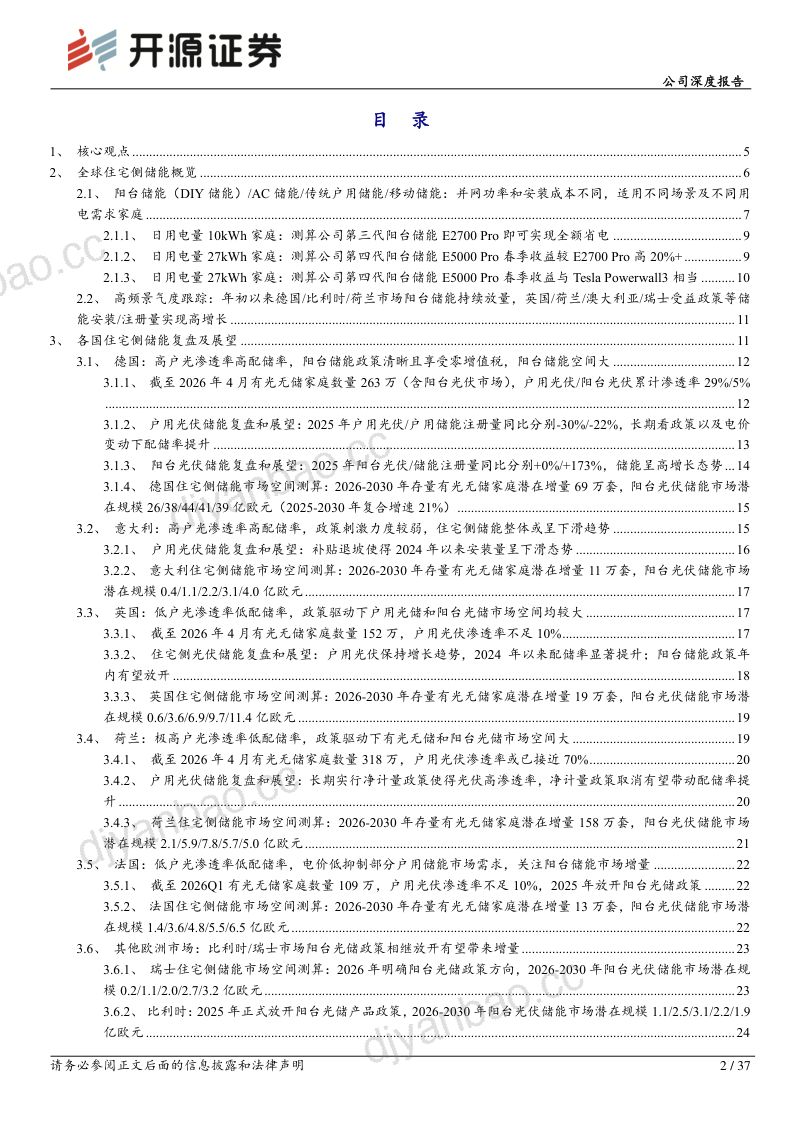 政策驱动中长期行业增长,公司阳台储能优势明显、户储渠道有突破 第2页
