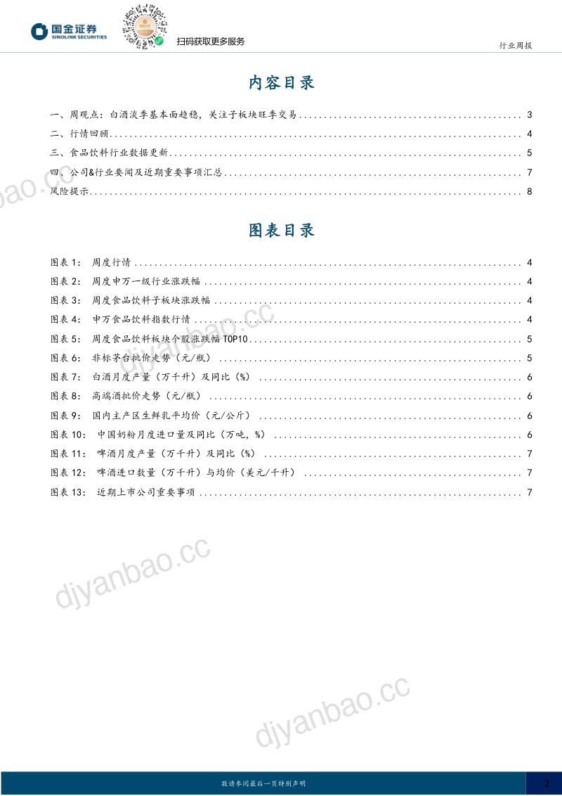 食品饮料行业研究:白酒淡季基本面趋稳,关注子板块旺季交易 第2页