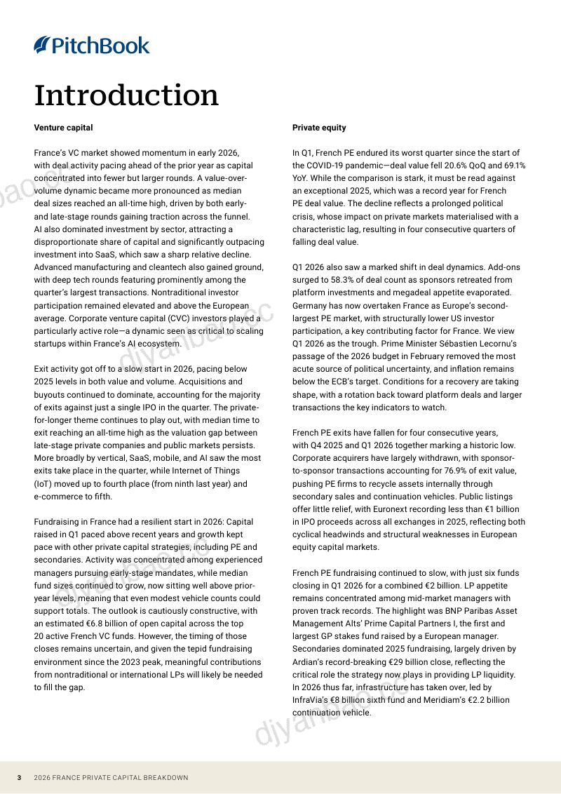 PitchBook:2026年法国私募资本市场报告(英文版) 第3页