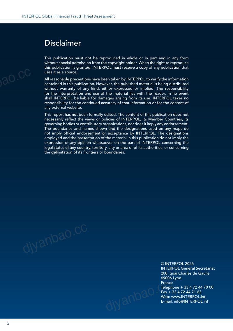 国际刑警组织(Interpol):2026年全球金融欺诈威胁评估报告(第二版)(英文版) 第2页