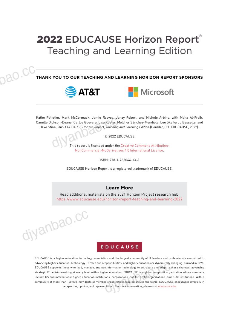 美国高等教育信息化协会(EDUCAUSE):2022地平线报告:教与学版(英文版) 第2页