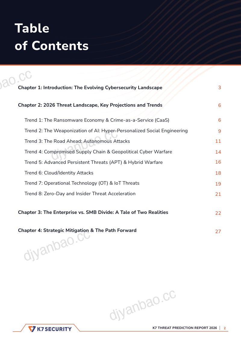 K7 Security:2026年全球网络安全威胁预测报告(英文版) 第2页