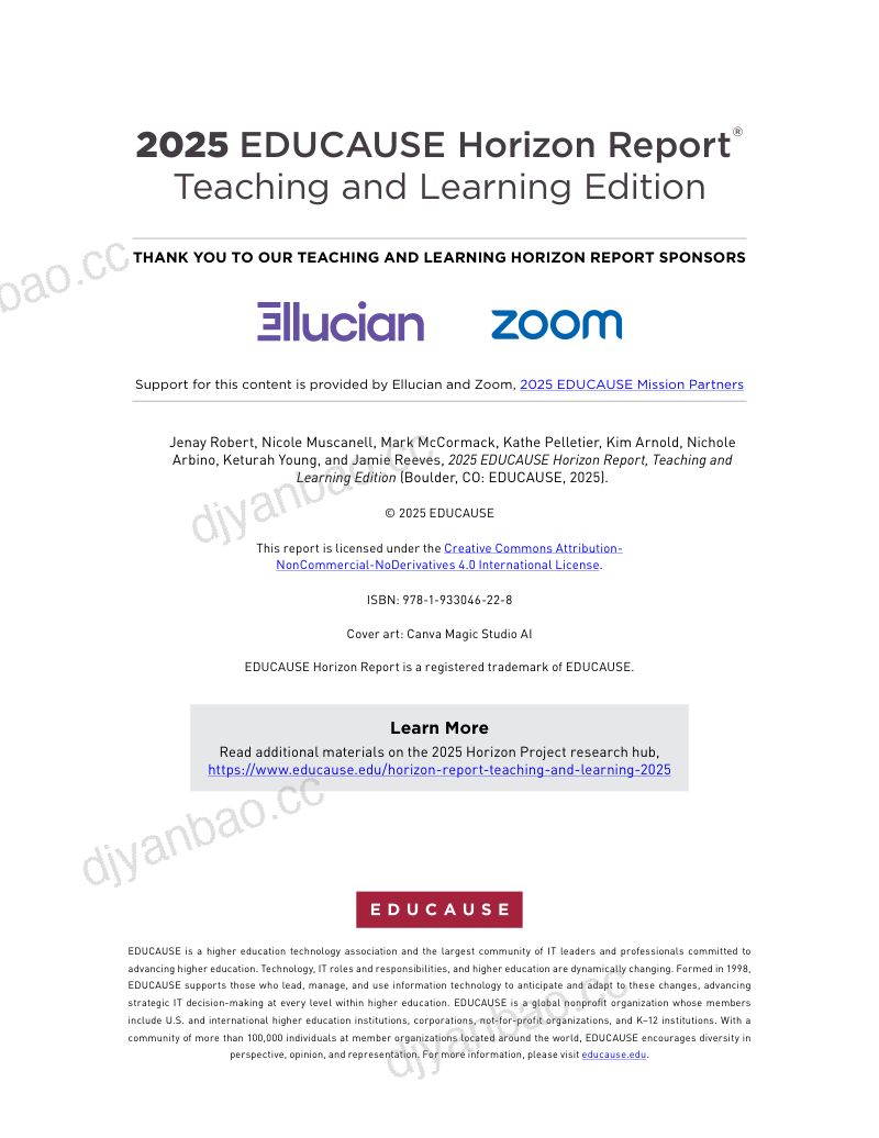 美国高等教育信息化协会（EDUCAUSE）：2025地平线报告：教与学版（英文版） 第2页