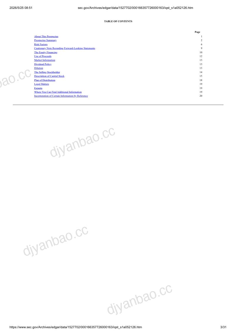 iQSTEL Inc（IQST）美股招股说明书 S-1（2026-05-22首版）（英文版） 第3页