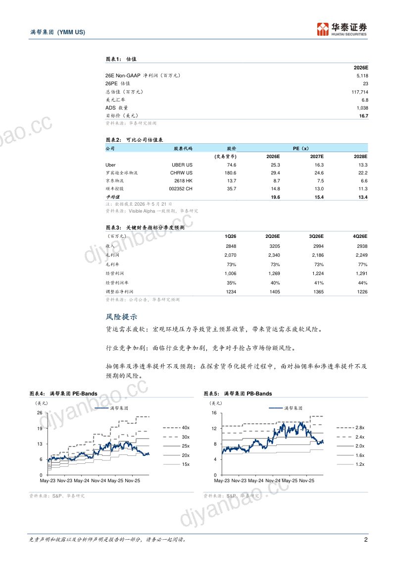 满帮(YMM.N)-美股公司研究报告：交易佣金高增持续验证-260522 第2页