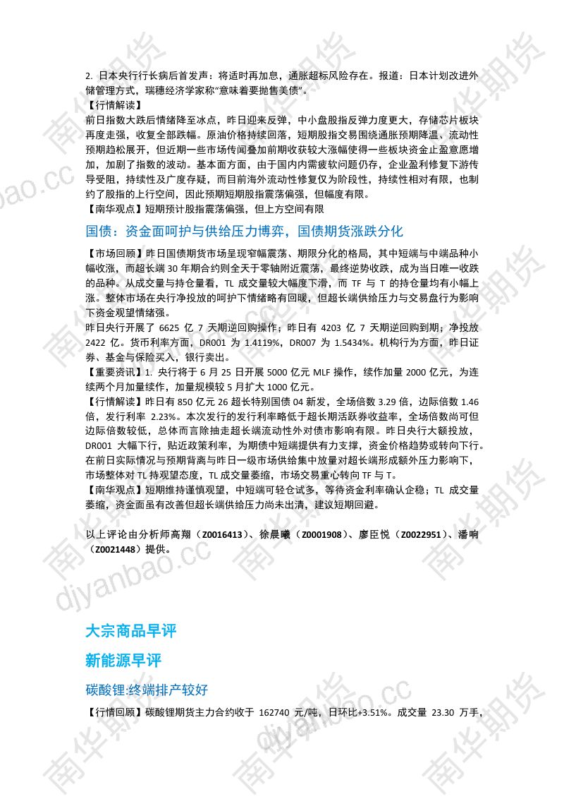 南华期货丨期市早餐2026.06.25 第2页