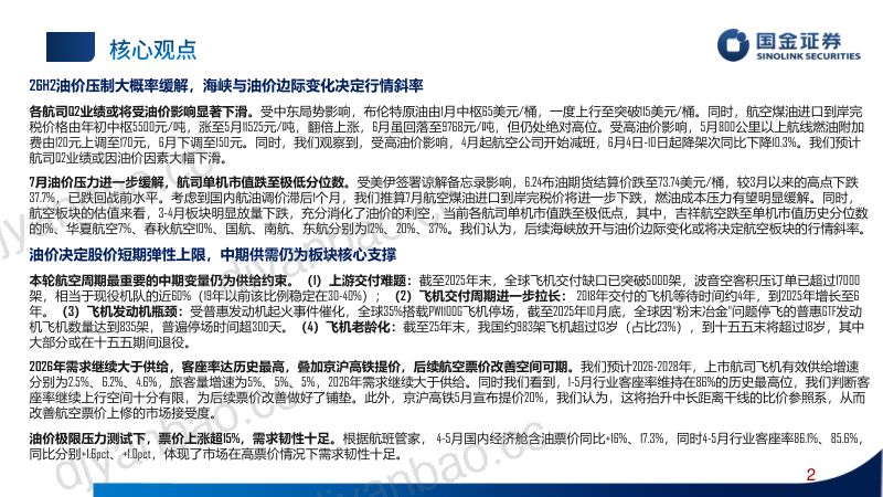 2026H2航空投资策略暨行业框架:赔率与胜率兼具 第2页