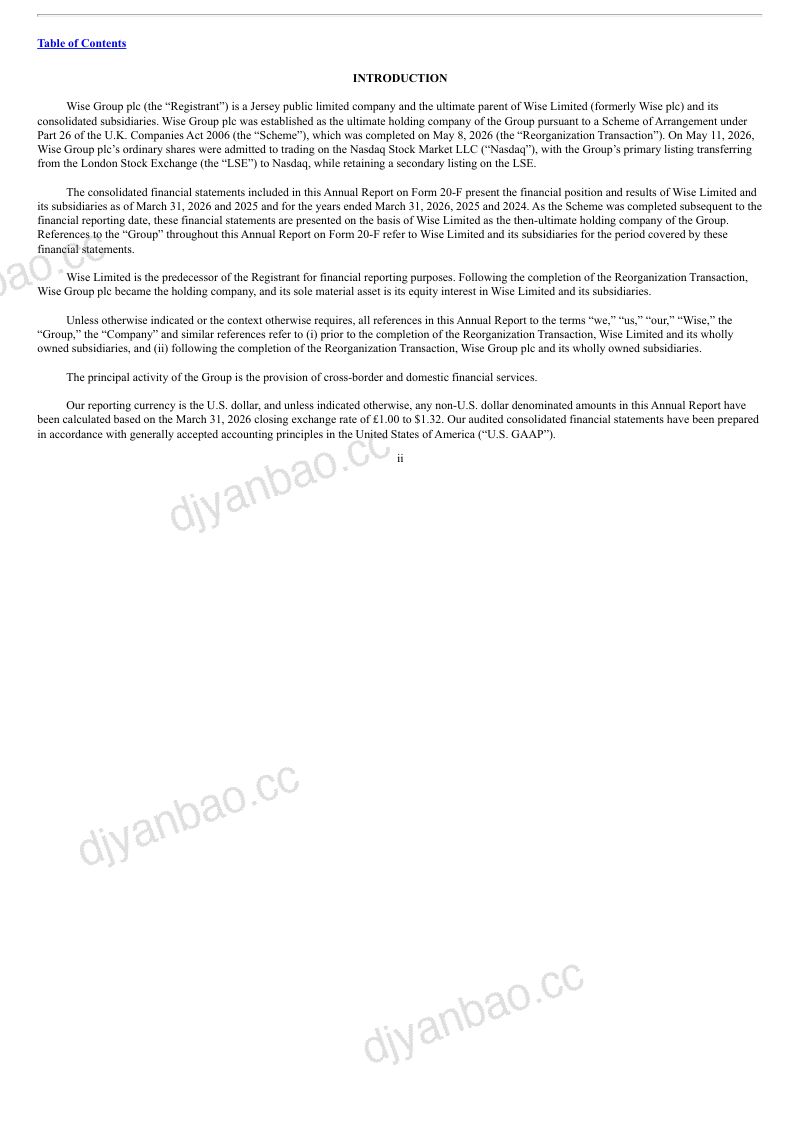 Wise Group plc-A 2026年年度报告和过渡报告 第3页