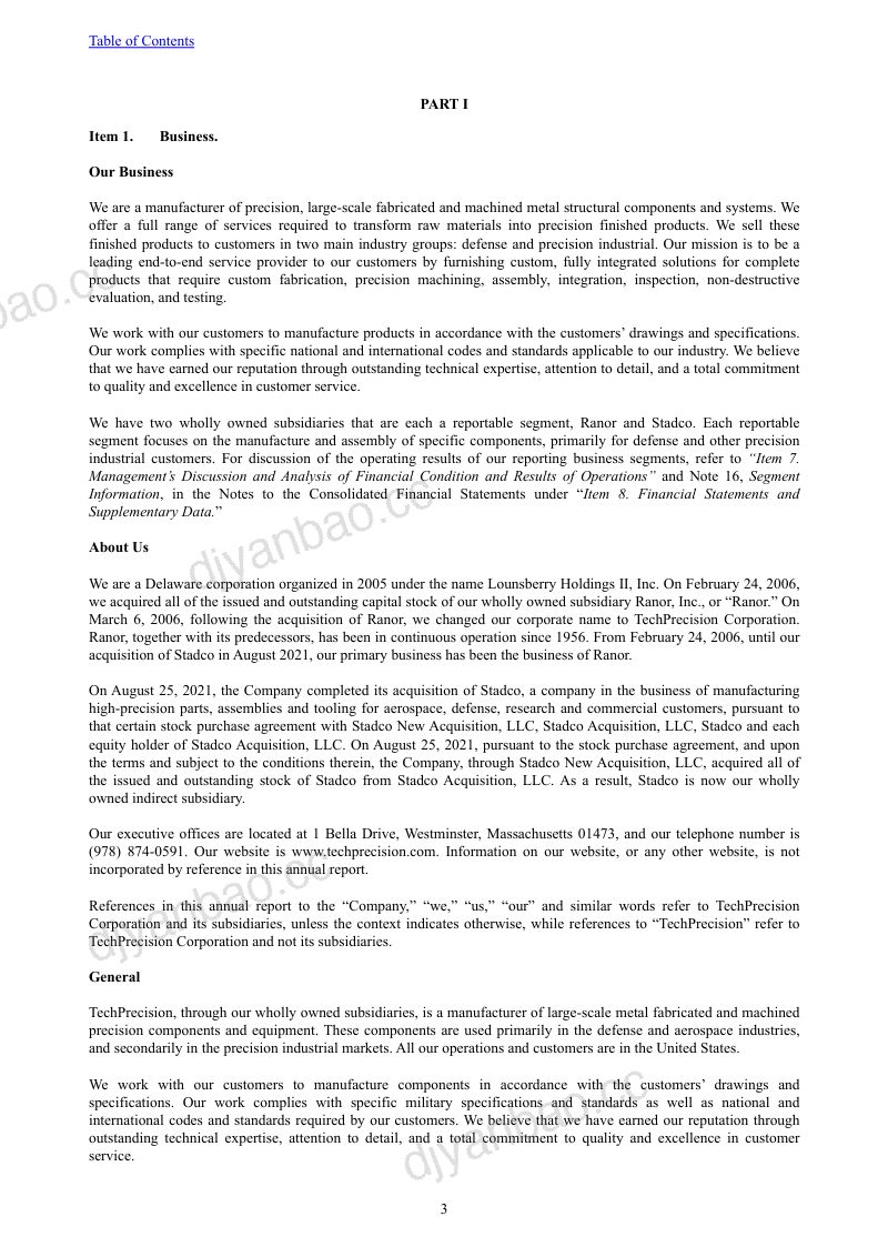 Techprecision Corp 2025年度报告 第3页