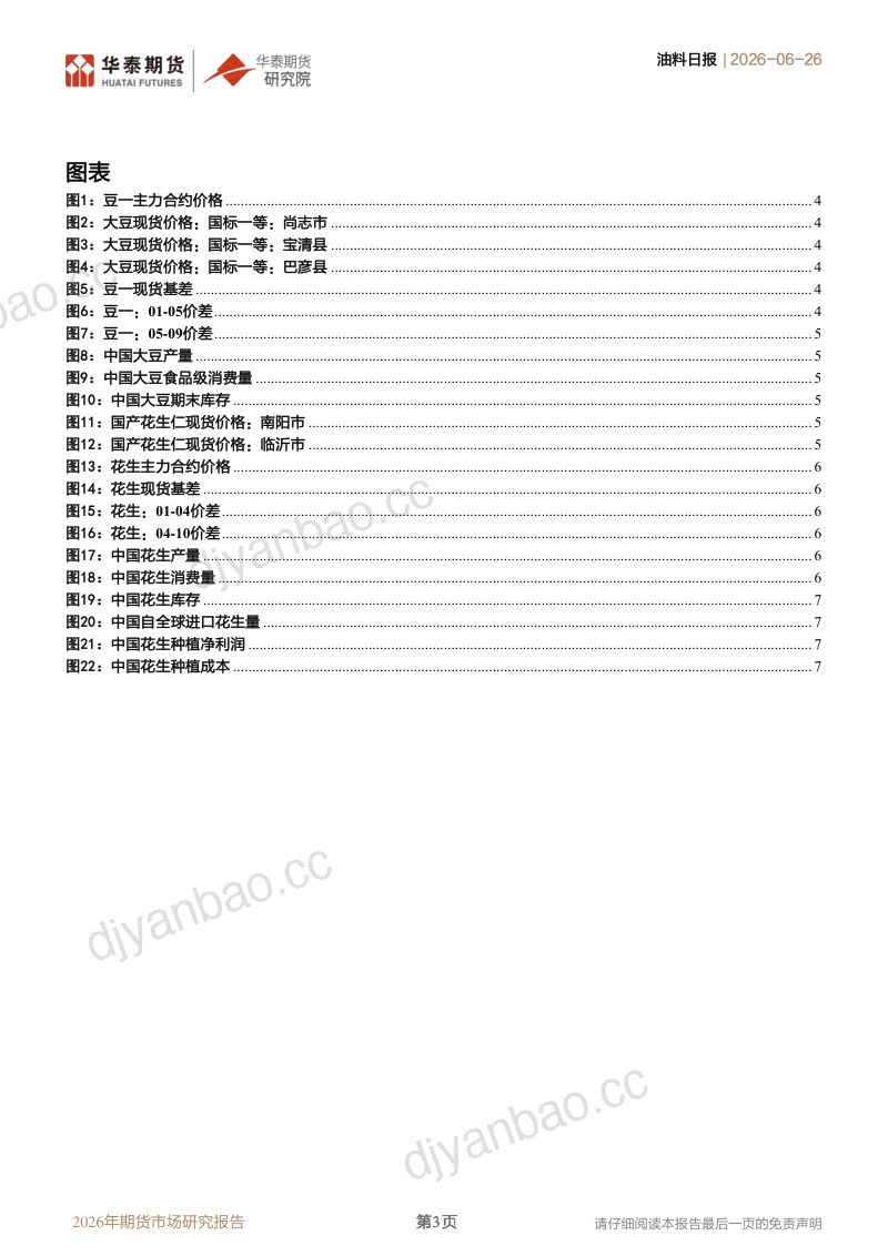 2026年期货市场研究报告 豆一震荡修复，花生小幅走强 第3页