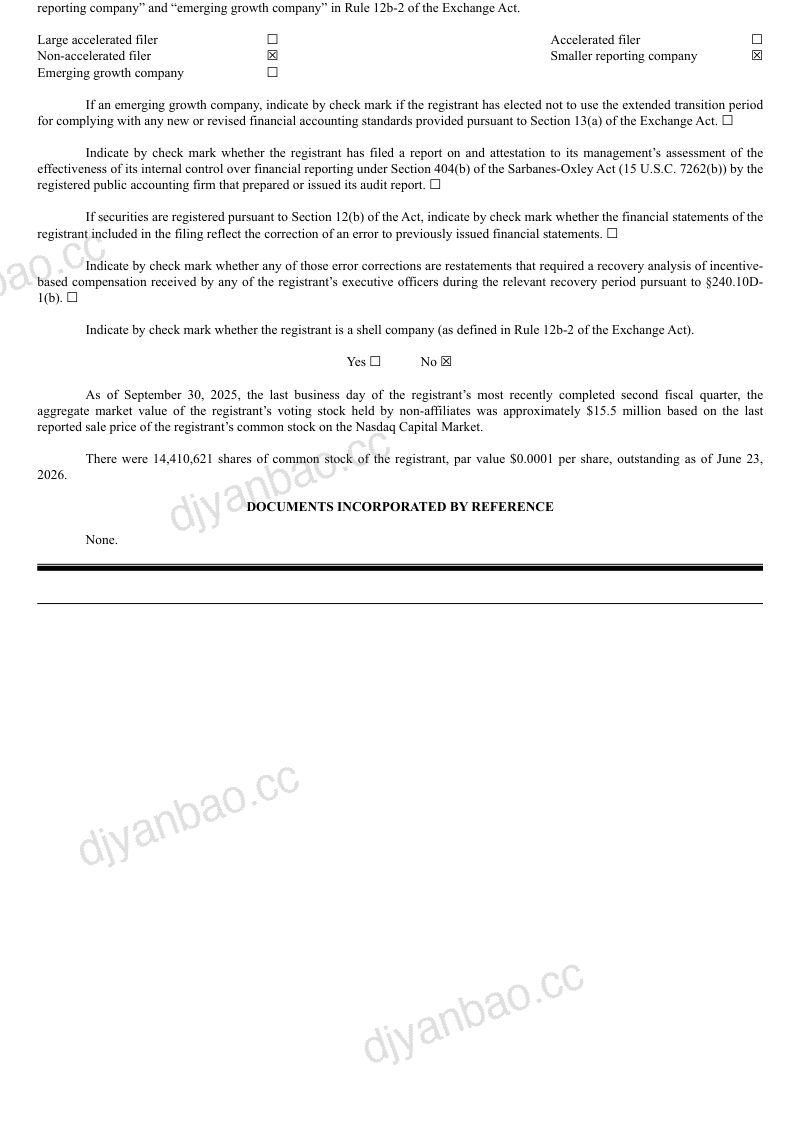 Beyond Air Inc 2025年度报告 第2页