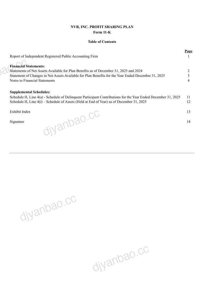 NVR Inc 2025年度报告 第2页
