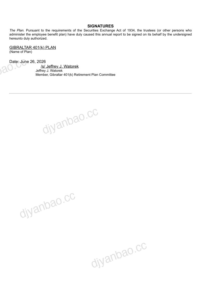 Gibraltar Industries Inc 2025年度报告 第2页