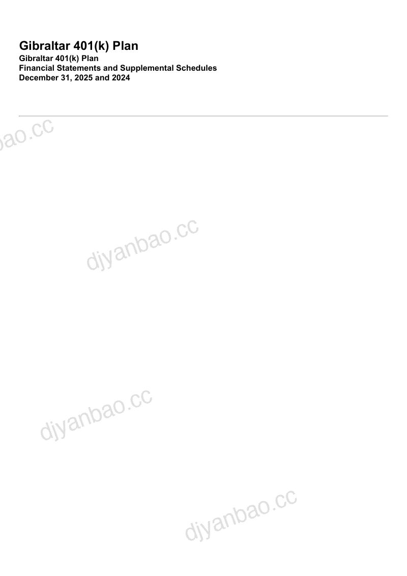 Gibraltar Industries Inc 2025年度报告 第3页