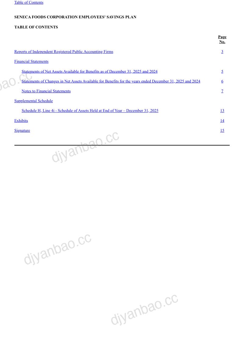 Seneca Foods Corp-A 2025年度报告 第2页
