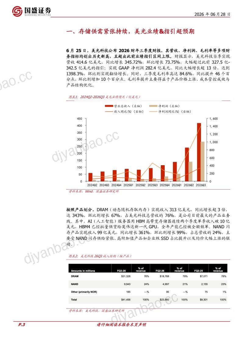 美光指引存储缺口持续，康宁加速推进玻璃基光互连技术 第3页