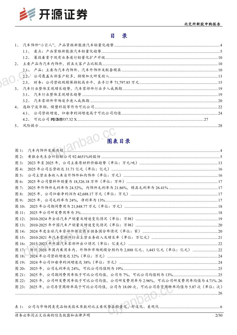 北交所新股申购报告:汽车轻量化饰件“小巨人”,覆盖吉利/比亚迪双龙头 第2页