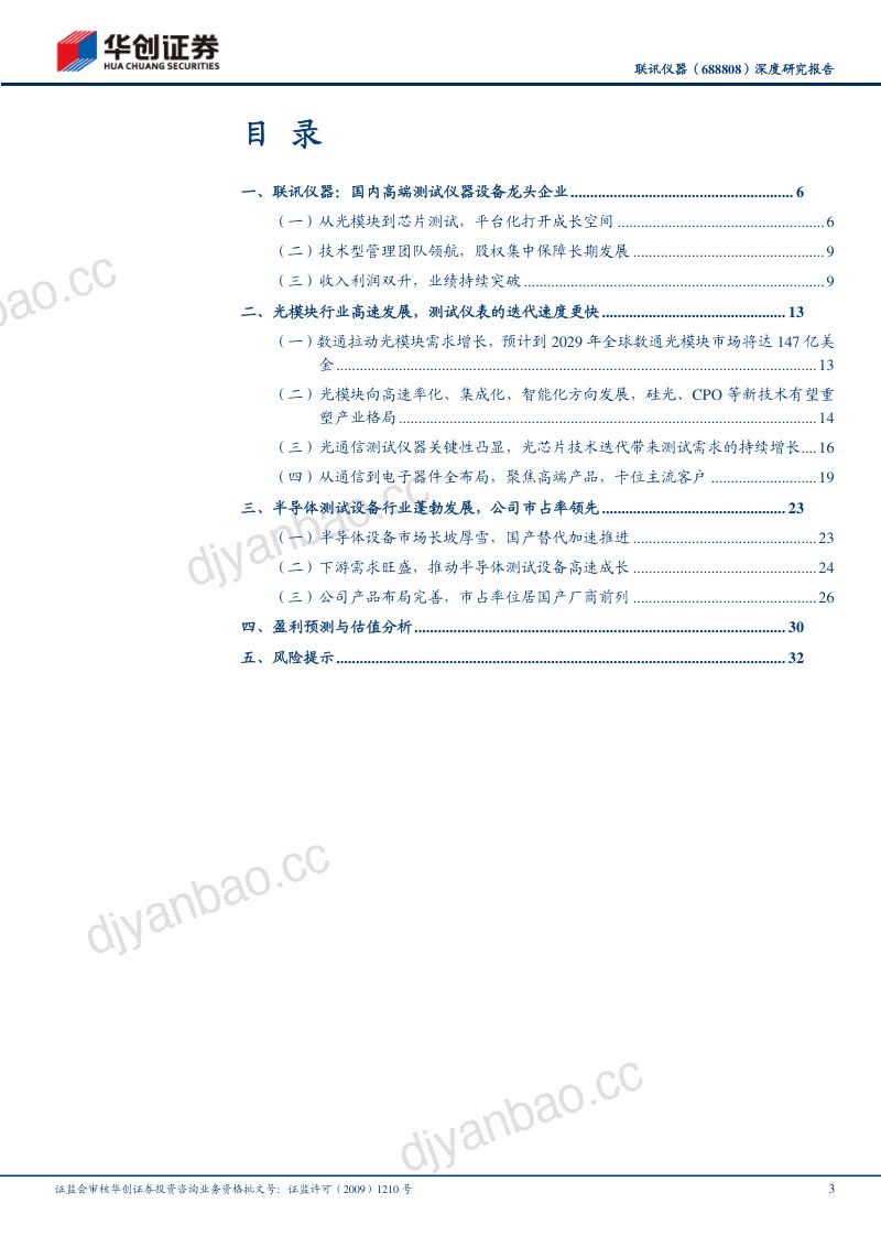 联讯仪器(688808)深度研究报告:AI光模块测试卖铲人,国产高端测试仪器稀缺龙头 第3页
