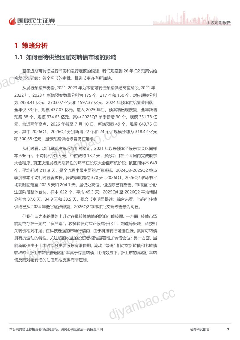 如何看待供给回暖对转债市场的影响 第3页