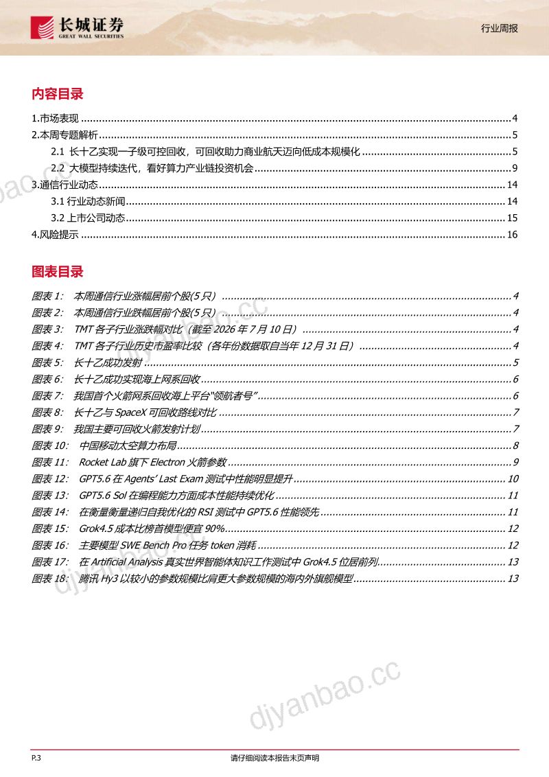 长十乙成功实现可回收，大模型持续迭代，持续看好通信产业链投资机会 第3页