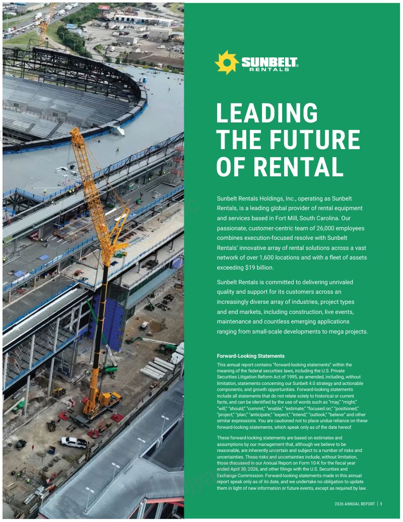 Sunbelt Rentals 2025年度报告 第3页