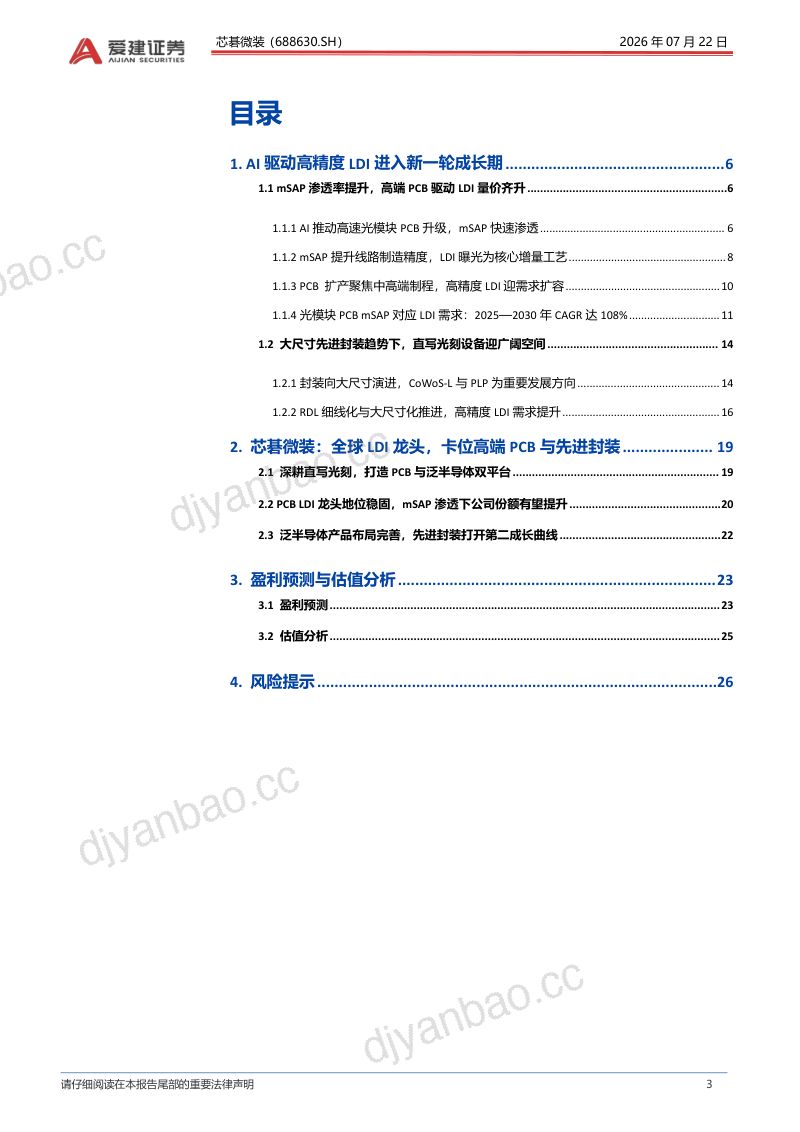 mSAP驱动LDI量价齐升，大尺寸封装打开成长空间 第3页