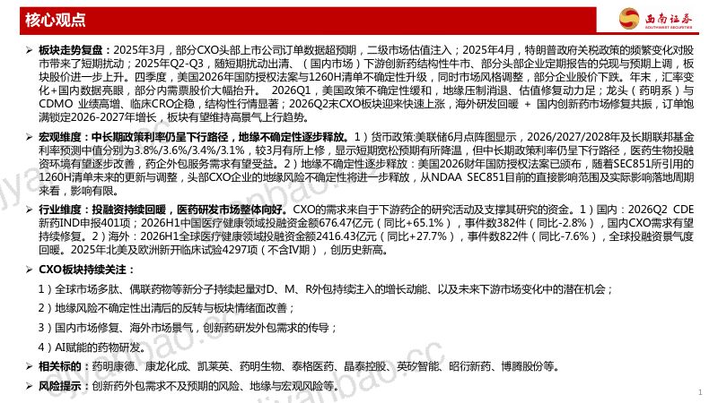 CXO行业2026Q2数据跟踪：投融资持续回暖，订单饱满锁定增长 第2页