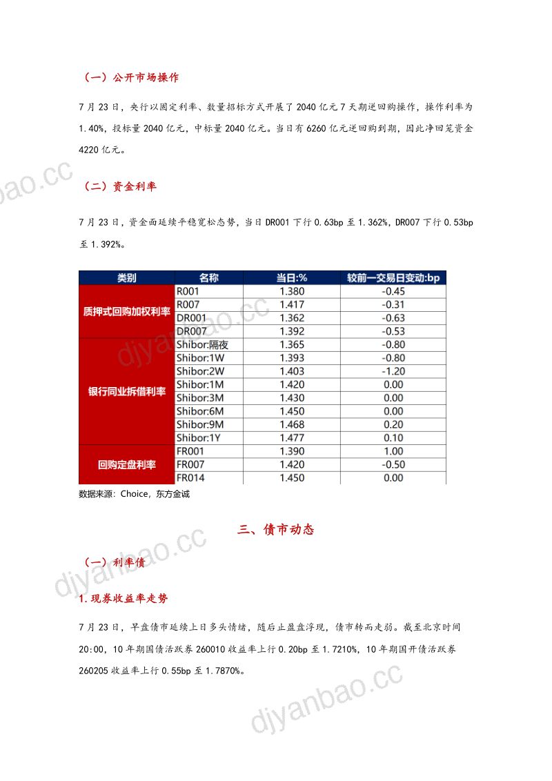 资金面延续平稳宽松态势；债市有所走弱 第3页