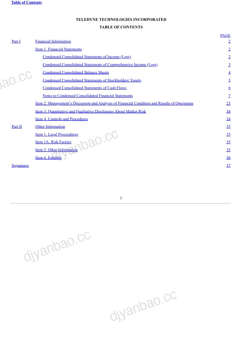 Teledyne Technologies 2026年季度报告 第2页