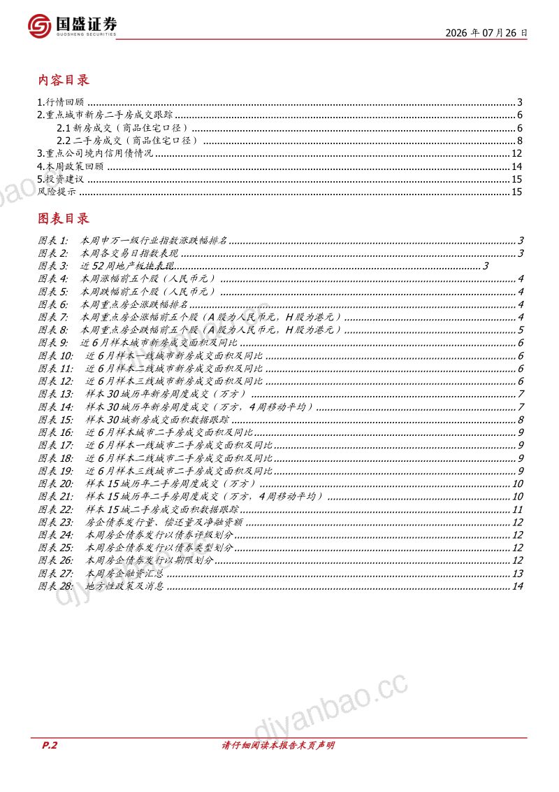 房地产开发2026W29：本周新房成交同环比增长，二手房成交保持高位 第2页