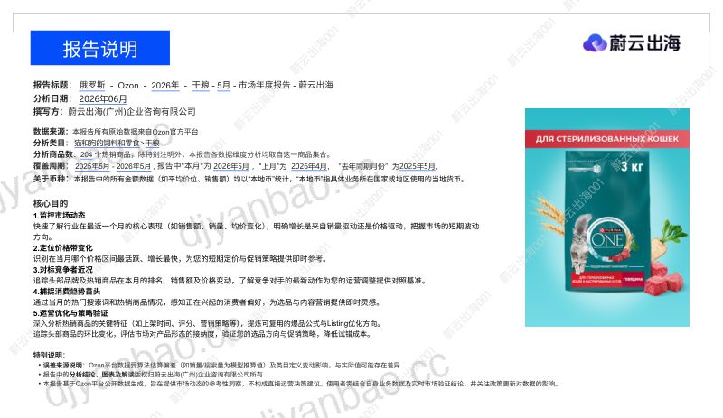 俄罗斯Ozon2026年宠物干粮5月市场月度报告 第2页