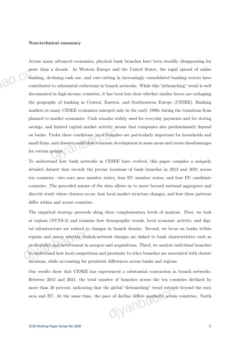 CESEE银行业地理格局的变化。分行关闭超过开业（英）2026 第3页