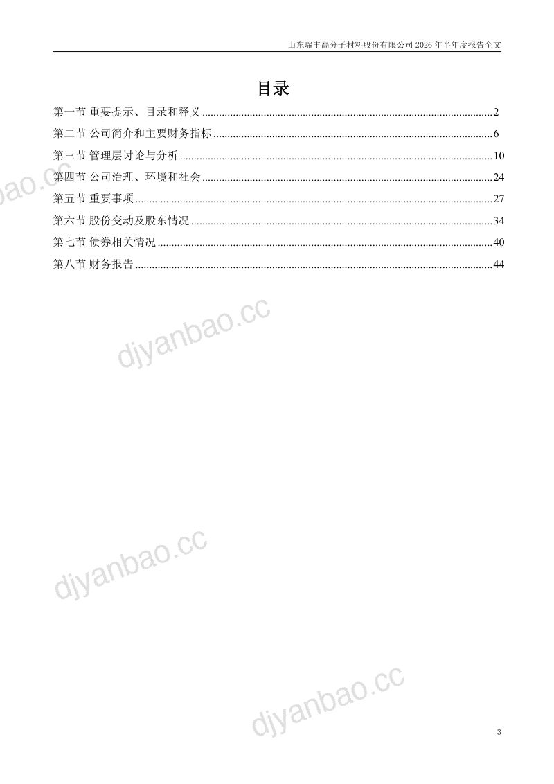 瑞丰高材:2026年半年度报告 第3页