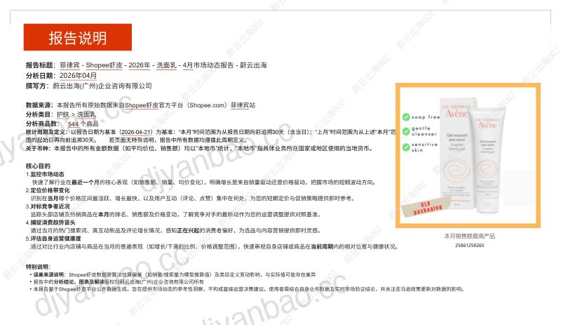菲律宾Shopee虾皮2026年洗面乳4月市场动态报告 第2页